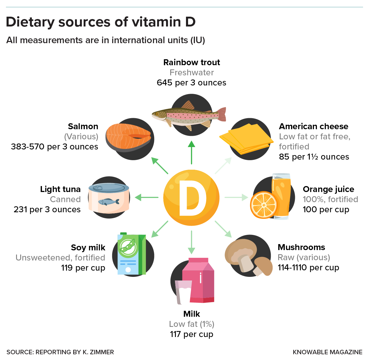 Graphic shows some vitamin D-rich foods.